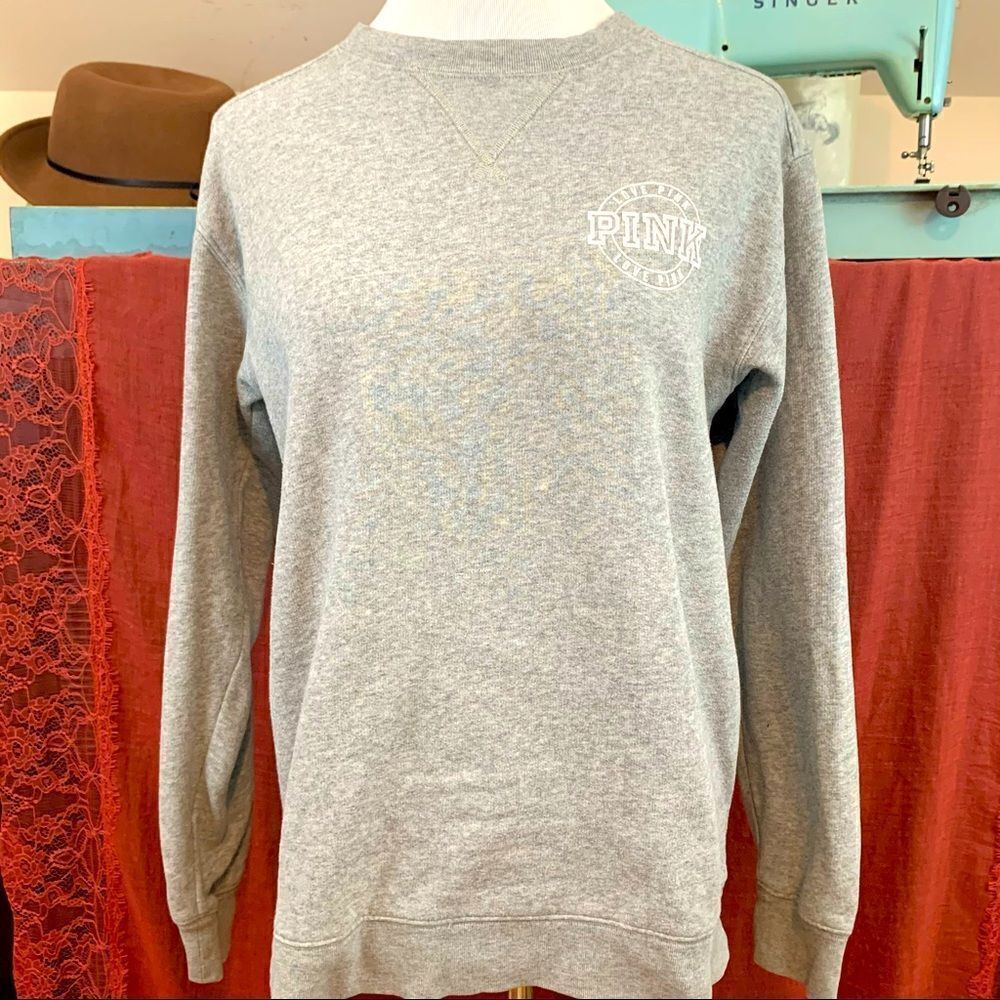 Victoria’s Secret Pink light gray logo sweatshirt